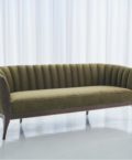 Channel Back Sofa in Moss Velvet