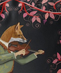 Minstrel Fox & Fiddle in black closeup