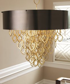 Chain Pendant Chandelier in Brass