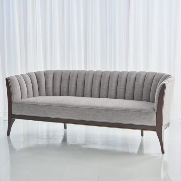 Channel Back Grey Sofa