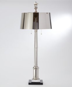 Library Table Lamp in Nickel