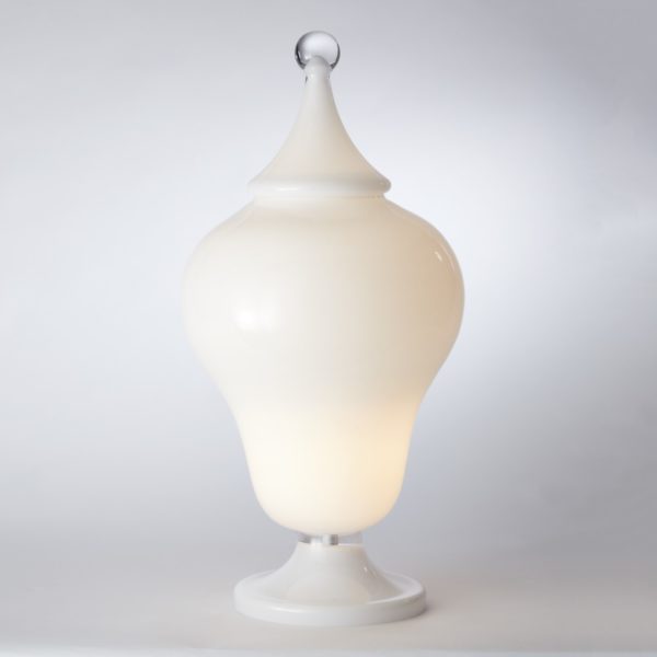 Lighted Hand Blown Glass Urn