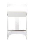 Malone white counter stool front view.