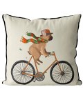 French Bulldog on bike cream