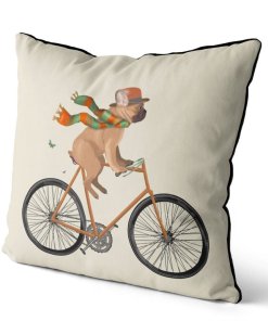 French Bulldog on bike cream side view