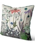 Ostrich & Wildflower Pillow side view