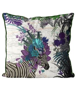 Zebra African Pillow purple front view