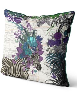 Zebra African Pillow purple side view