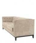 Button Stitched Griege Sofa side angle