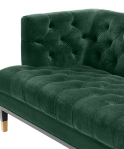 Castelle green sofa closeup of seat and inside corner