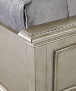 Aged Silver Bed Footboard close up