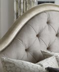 Aged Silver Upholstered Headboard closeup