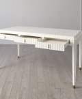 Ivory Fluted desk with 3 drawers open