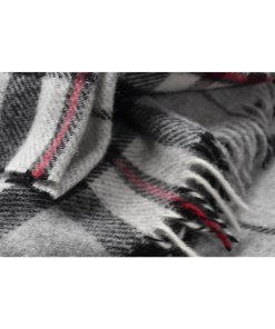 Tartan Lap Throw in grey closeup