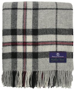 Tartan Lap Throw in grey folded view