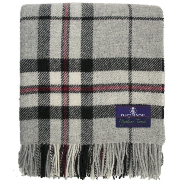 Tartan Lap Throw in grey folded view