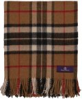 Tartan camel grey throw folded