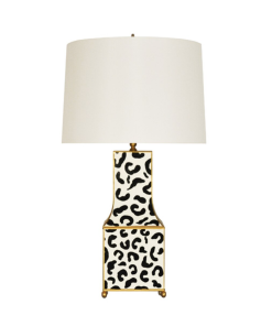 Pagoda table lamp in black leopard