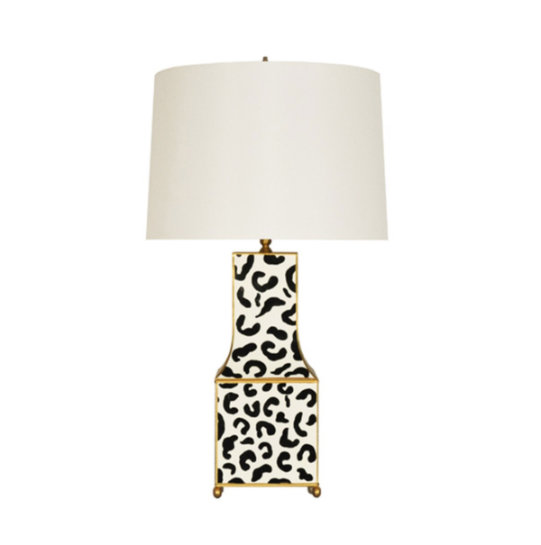 Pagoda table lamp in black leopard