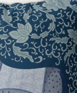 Chinoiserie blue horse on blue closeup