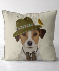 Jack Russell Bird watcher pillow.